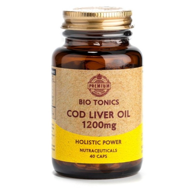 Cod Liver Oil Premium Μουρουνέλαιο 1200mg - Bio Tonics 40 κάψουλες 1 Cod Liver Oil Premium Μουρουνέλαιο 1200mg - Bio Tonics 40 κάψουλες