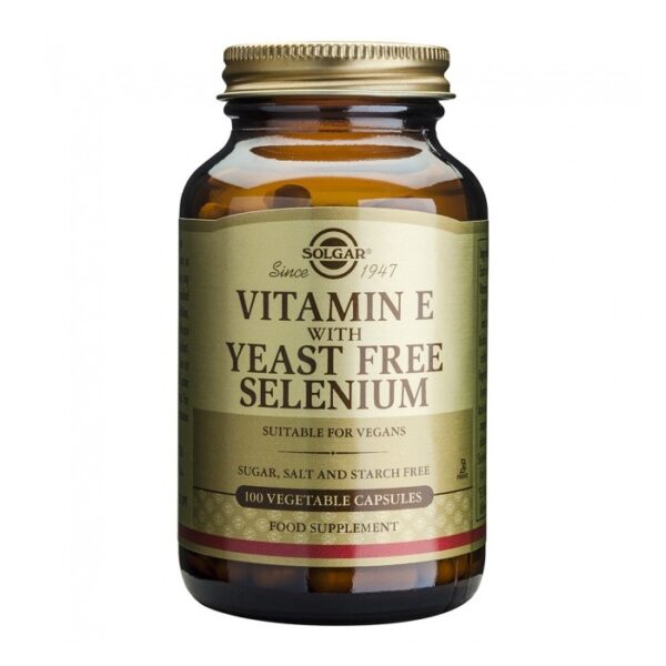 Vitamin E with Yeast Free Selenium – Solgar 100 κάψουλες